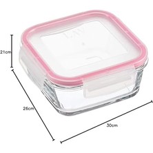 Fresco Orta Boy Tek Parça Cam Saklama Kabı, 720 cc 3lü Paket