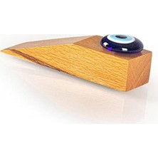 3 Adet Doğal Ahşap Nazar Boncuklu Kapı Stoperi