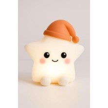 Hayvan Figürlü Gece Lambası, Silikon Rgb Dokunmatik, Yumuşak Işık, Bebek Odası ve Çocuklar Için, USB Şarjlı, Renkli Aydınlatma, Dekoratif Gece Lambası, Uyku Işığı (Yıldız)