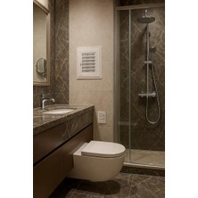 Plastik Banyo Wc Havalandırma Menfezi, Kolay Montajlı, Ekonomik, Sinek Böcek Geçirmeyen Yapı, Çift Taraflı Bantla Kullanılabilir, Buhar ve Nem Önleyici, Panjur Sistemli (35X55 Cm)