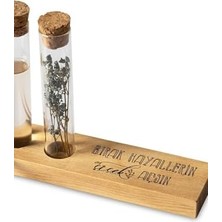 Hayellerin Çiçek Açsın Mottolu Dekoratif Set - Bambu Oda Kokusu Şişesi