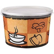 Kağıt Çorba Kasesi Karton Çorba Kasesi Kapaklı (25'adet