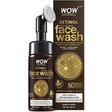 Wow Skin Science Retinol Yüz Temizleme Köpüğü ve Dahili Fırça-Ince Çizgiler, Lekeler Bakım Yüzde Doksan Sekiz, Bir Doğal Içerik Vegan 150ML