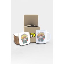 Chill And Köpek Tasarımlı Baskılı Kupa Bardak Seti, Eğlenceli Özel Hediye Mug