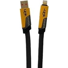 Linktech K474 Mecha Style 4in1 USB + Type-C + Lightning 100W Şarj Kablosu Sarı