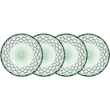 Glas Sorrento Tabak 4 Adet Çap:16 cm Yeşil