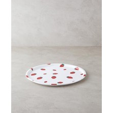 Plastik Tepsi Beyaz - Kırmızı, 36 x 30 x 10 cm