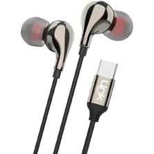 E84 Type-C Hd Kulak Içi Kablolu Kulaklık Siyah