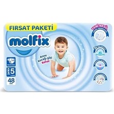 Molfix 3D Bebek Bezi, Junior 5 Beden, Fırsat Paketi 48 Adet