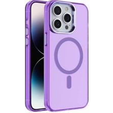 15 Kılıf – Magsafe Uyumlu Mıknatıslı Ince Skin Kapak | Şeffaf Darbe Emici Koruma | Kablosuz Şarj Destekli Telefon Kılıfı Açık Lila
