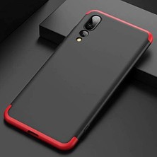 P20 Pro Için Kılıf Double Dip 360 Protective Siyah Kırmızı [P20 Pro ile Uyumlu Kılıf - Kırmızı]