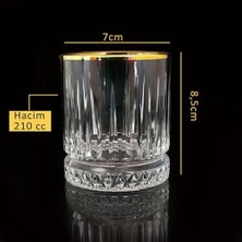 210 cc Altın Yaldızlı Cam Viski Kadehi Küçük Boy Şık Tasarım
