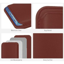 ile Uyumlu Magsafe Özellikli Deri Cüzdan 15 Pro Max/15 Plus/15 Pro/15, 14 Pro Max/14 Plus/14 Pro/14, 13 Pro Max/13 Pro/13, 12 Pro Max/12 Pro/12 (Taba)