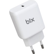 Bix BX-PD25TA 25W Pd Type-C Hızlı Şarj Adaptörü 15/14/13/12 Pro Max, Galaxy, Hızlı Şarj Protokolü Destekli, S24/S23/S22/S21/ 10, Mate 50 Pro