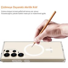 Labs Galaxy S24 Ultra ile Uyumlu (6.8 Inç) Magsafe Uyumlu Air Hybrid Darbe Emici Tpu ve Pc Kılıf, Şeffaf