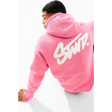 Bellanova Unisex 3 Iplik Oversize Swnd Yazı Baskılı Kapüşonlu Kanguru Cepli Rahat Günlük Hoodie Sweat
