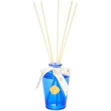 130 ml Mavi Konik Cam Şişe Bambu Çubuklu Vanilya Sandaloda Kokusu