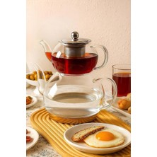 Indüksiyon Tabanlı Borosilikat Cam Çaydanlık – 500 ml Üst Demlik + 1800 ml Alt Demlik