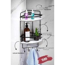 Yapışkanlı Ömür Boyu Paslanmaz Kristal Ayarlanabilir Raf Banyo Düzenleyici Şampuanlık Lk-02 Sbsk