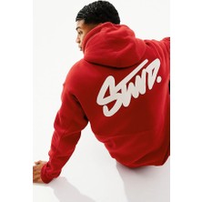 Bellanova Unisex 3 Iplik Oversize Swnd Yazı Baskılı Kapüşonlu Kanguru Cepli Rahat Günlük Hoodie Sweat