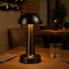 Siyah Dokunmatik Şarjlı Masa Lambası – 3 Renk Modu (6400K-3200K-1600K), 2W Led, 30-50 Lümen, 1200MAH Batarya, USB 5V Dc