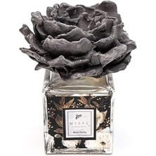 220 ml Gri Çiçekli Seramik Taşlı Vanilya Oda Kokusu