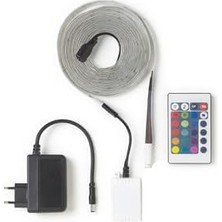 5 Metre Rgb LED Şerit Işık Seti – Uzaktan Kumandalı, Adaptör ve Kontrol Ünitesi Dahil, Renk Değiştiren Esnek Işık Bandı, Tv, Masa, Oda Dekorasyonu Için