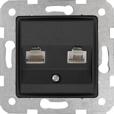 Gece Siyahı Data ve Nümeris CAT5E ve Cat3 Mekanizma ve Kapak