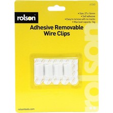 61345 4pc Removable Adhesive Wire Clip,, 27X16MM