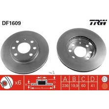 Trw DF1609 - Ön Fren Aynası Corsa B-Astra F-Vectra A-Ascona C-Combo B 94-01 Aveo-Kalos 03 236×19.9X4DLXHAVALI 90511111-93182291-93281952