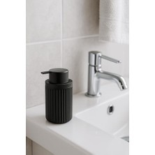 Serisi Siyah Banyo Seti, 3 Parça Oval Akrilik Sabunluk Fırçalık ve Sıvı Sabunluk Takımı - 3319