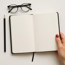 Defter, Noktalı Defter, Termo Deri Kapaklı Noktalı Defter, 128 Yaprak A5 Defter, Ofis ve Kırtasiye, Plan, Notebook (Yeşil)