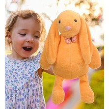 Sole Uyku Arkadaşım Papyonlu Uzun Kulak Peluş Tavşan 65 cm Turuncu