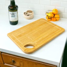 Bambu Kesme Tahtası Antibakteriel Yıkanabilir Doğrama Tahtası Dikdörtgen 34X24 cm
