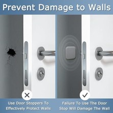 Kapı Durdurucuları, 6 Adet Kapı Durdurucu Duvar Koruyucu, Gri Renkli Kapı Tamponu Duvar Koruyucu, Güçlü Kendinden Yapışkanlı Silikon Kapı Kolu Koruyucu Duvar Kalkanı, Ev ve Ofis Kullanımı Için