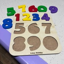 Çocuklar Için Renkli Sayı Puzzle - Ahşap Tabanlı 3D Rakamlar (20X17 Cm) - Eğlenerek Öğrenme