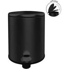 Stainless Steel Wastebin With Lid Soft Close And Inner Basket For Easy Garbage Removal Be Used In, Kitchen, And Bathroom, 6 Liter,(Matte) M-E41-06-06M