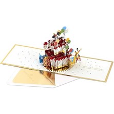 Imza Kağıt Wonder Pop Up Doğum Günü Kartı (Mouse ve Arkadaşları)