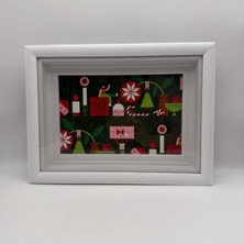 Mare Accessories Geometrik Desenli Yılbaşı Temalı Tasarımlı Dikdörtgen Dekoratif Çerçeve