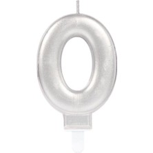 0 Rakam Mum Gümüş Renk