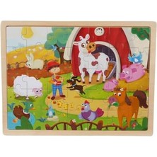 Tahta Puzzle 48 Parça Çiftlik Hayvanları Byk.