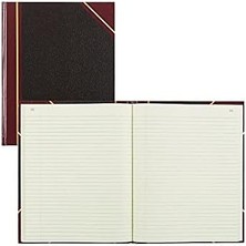 Marka Texhide Serisi Kayıt Defteri, 26,4 x 21,4 cm Siyah, 150 Sayfa (56211), Siyah/bordo