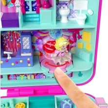 Polly Mattel 80. Yıl Dönümüne Özel Nostaljik Kompakt Oyun Seti, Biri Etek Giyen 3 Bebek, 1 Evcil Hayvan ve Kutlama Temalı Mobilyalarla Kompakt Ev, JGK22