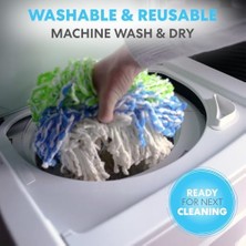 79349 Spin Paspas Temizleme Sistemi, 3 Mikrofiber Paspas Kafalı, Kırmızı/siyah