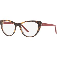 Praada. Lınae Rosa PR05XV 53 514 101  Cat Eye Kedı  Havana Kahverengı Kırmızı Cercevelı   Kadın Gözlük