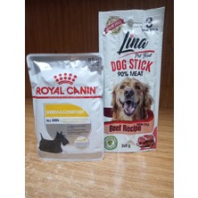 SY Dermacomfort Loaf  Köpek Yaş Mama 85 gr x 3 Adet+2 Paket Tahılsız Sığırlı Mini Irk Köpek Ödül Stick