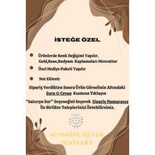 Sunshine 925 Ayar Rodyum Kaplamalı Zirkon Taşlı Şandelli Tasarım Gümüş Şahmeran