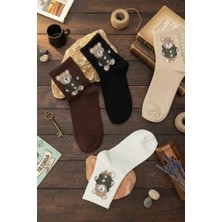 Meine Liebe Unterwäsche Tüylü Ayıcık 4 Lü Set Kolej Çorap