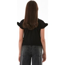 FullaModa Fitilli Önü Fırfırlı Likralı Kız Çocuk Body