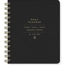 Fringe Studio Tarihsiz Günlük Planlayıcı, 160 Sayfa, 15,2 x 18,2 Cm, Çift Halkalı Spiral Ciltleme, Standart Siyah (877003)